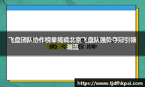 飞盘团队协作榜单揭晓北京飞盘队强势夺冠引领潮流